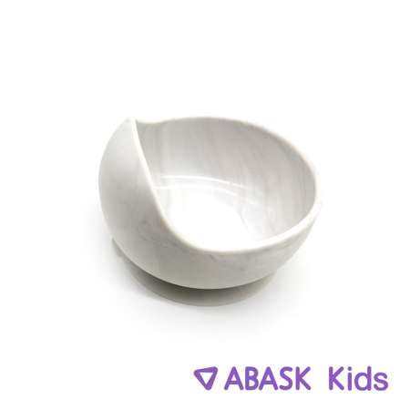 Силиконовая тарелка с ложкой ABASK milk