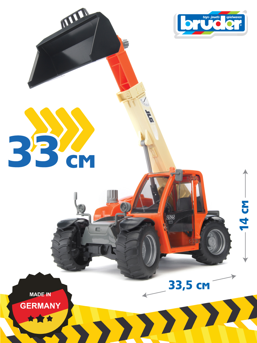 Погрузчик Bruder колёсный Telehandler 1:16 инерционный 02-140 - фото 2