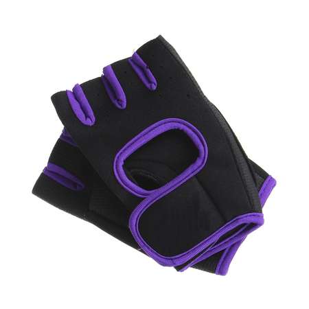 Перчатки Beroma неопреновые противоскользящие с полупальцами фиолетовые размер M