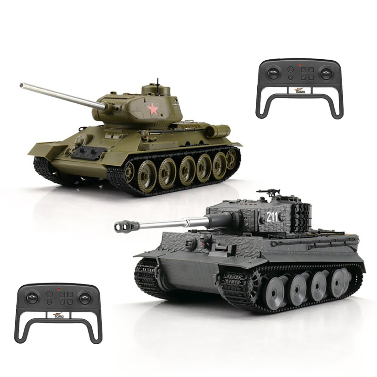 Радиоуправляемый танковый бой Torro Tiger I и T-34/85 1:30 - 15101-CA