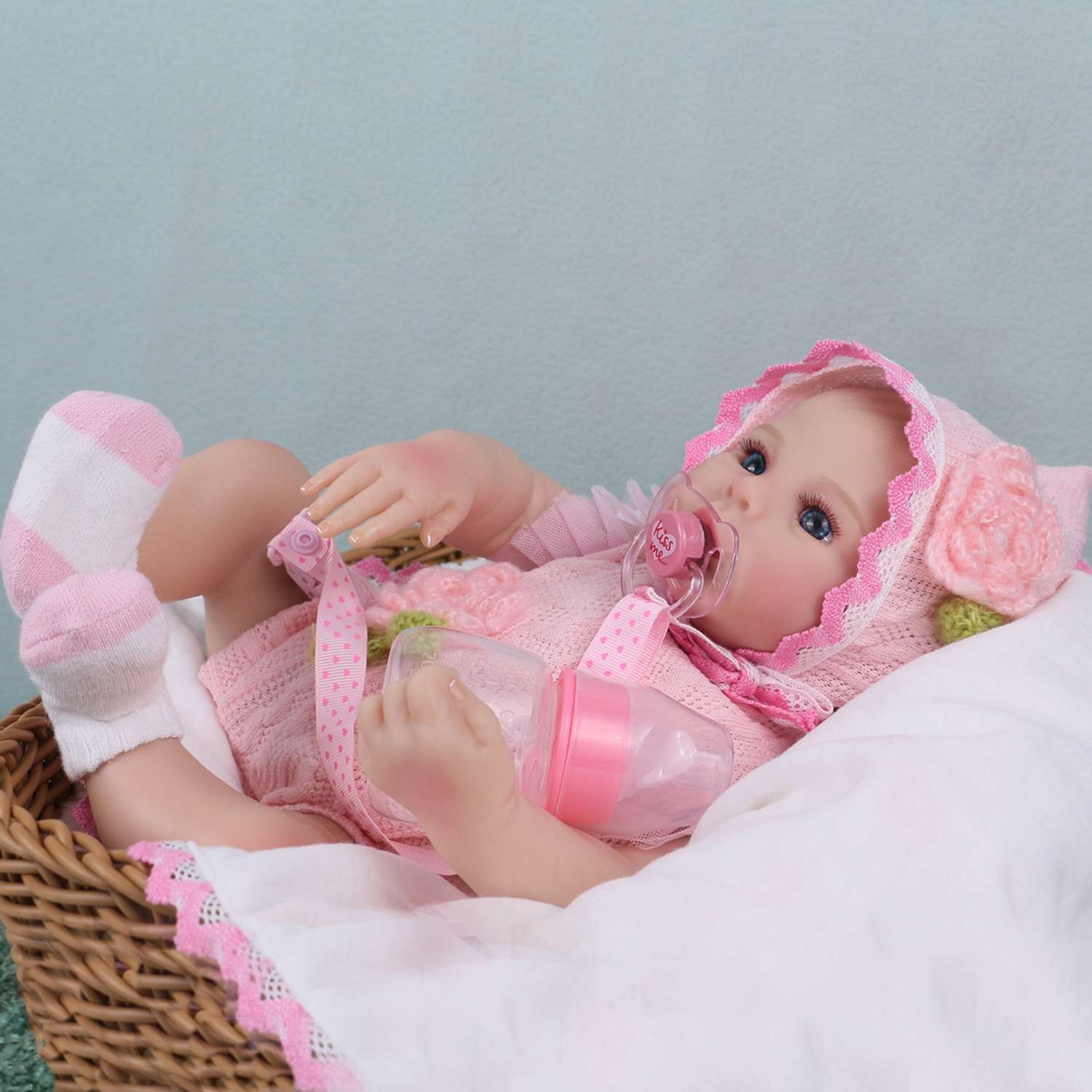 Кукла Реборн QA BABY Ксения пупс с соской набор игрушки для девочки 45 см 42002 - фото 7