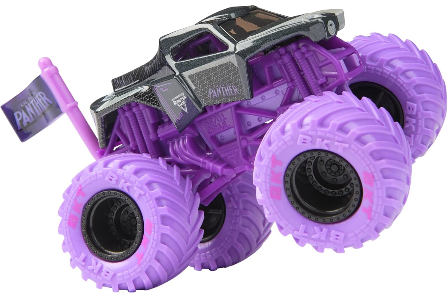 Монстр-трак Monster Jam Marvel Black Panther 1:64 фиолетовый 6069960 - фото 1