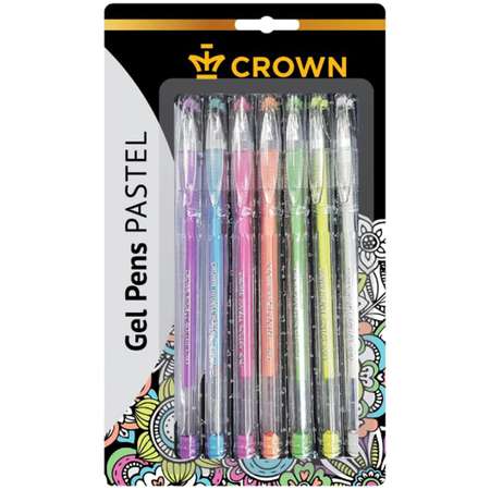 Набор гелевых ручек Crown Hi-Jell Pastel 7 цветов