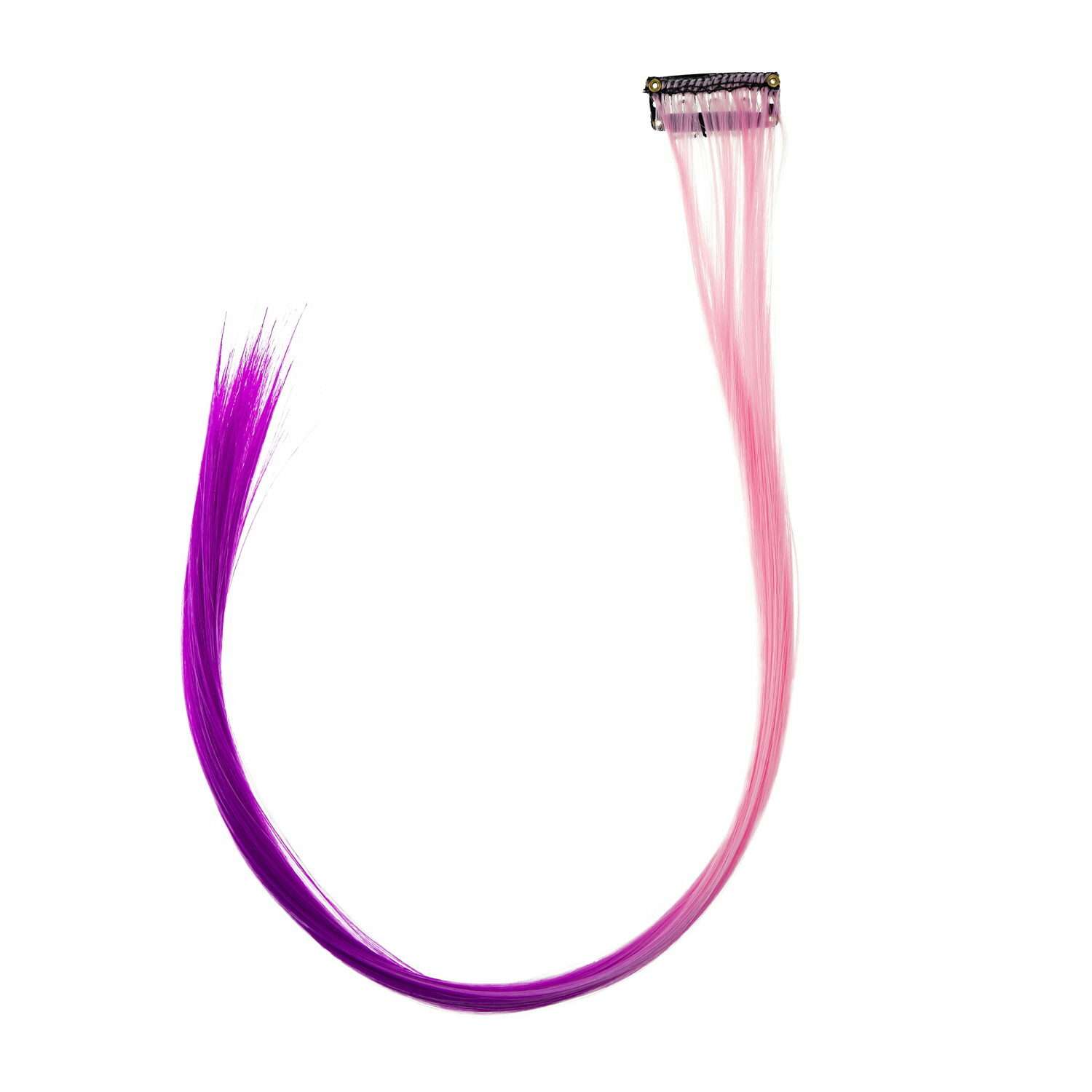 Аксессуар для волос Lukky Fashion Прядь накладная на заколке двухцветная 55 см сиренево-розовый градиент - фото 1