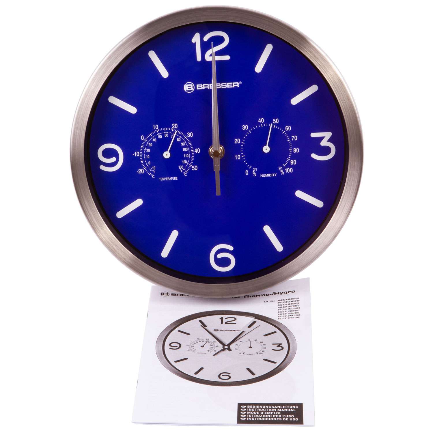 Часы настенные Bresser MyTime ND DCF Thermo/Hygro 25 см синие - фото 4