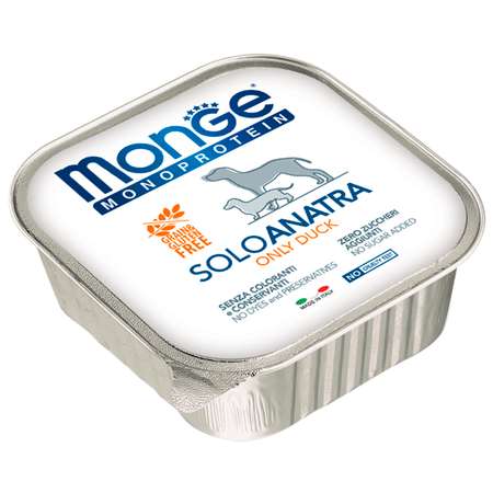 Корм для собак MONGE Dog Monoprotein Solo паштет из утки консервированный 150г