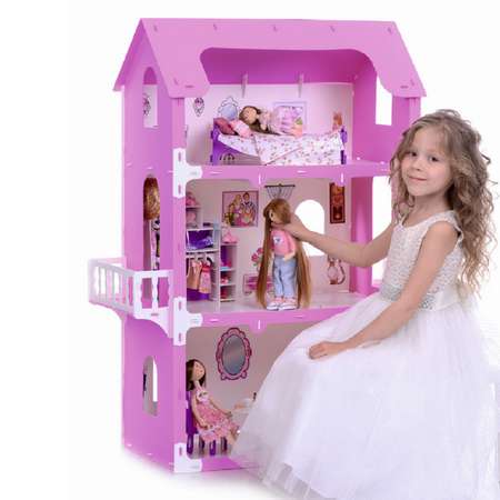 Домик для кукол Krasatoys Коттедж Екатерина с мебелью 5 предметов 000263