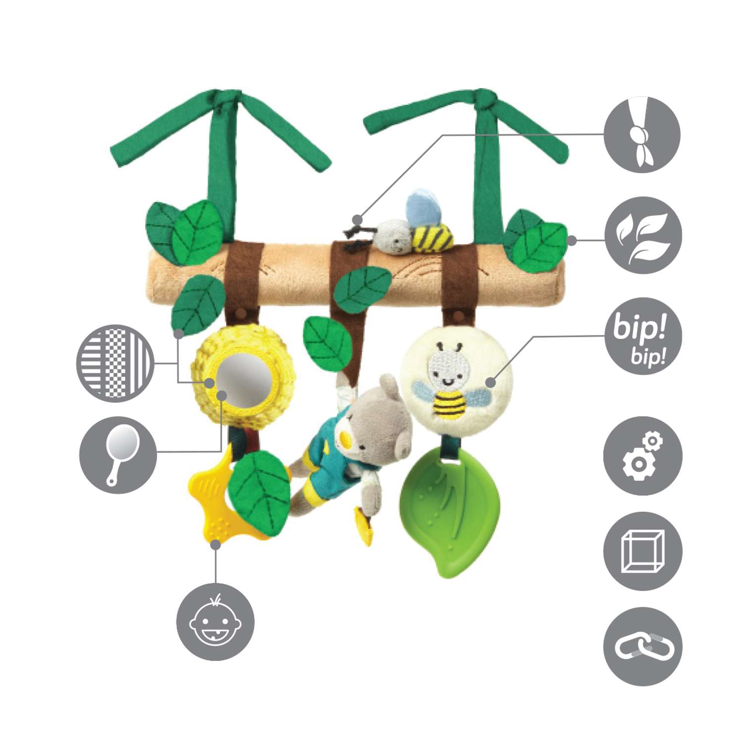 Игрушка-подвеска Babyono развивающая для коляски Teddy Gardener - фото 1