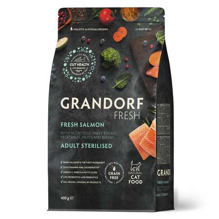 Корм для кошек GRANDORF FRESH 0.4 кг лосось (для стерилизованных и кастрированных)