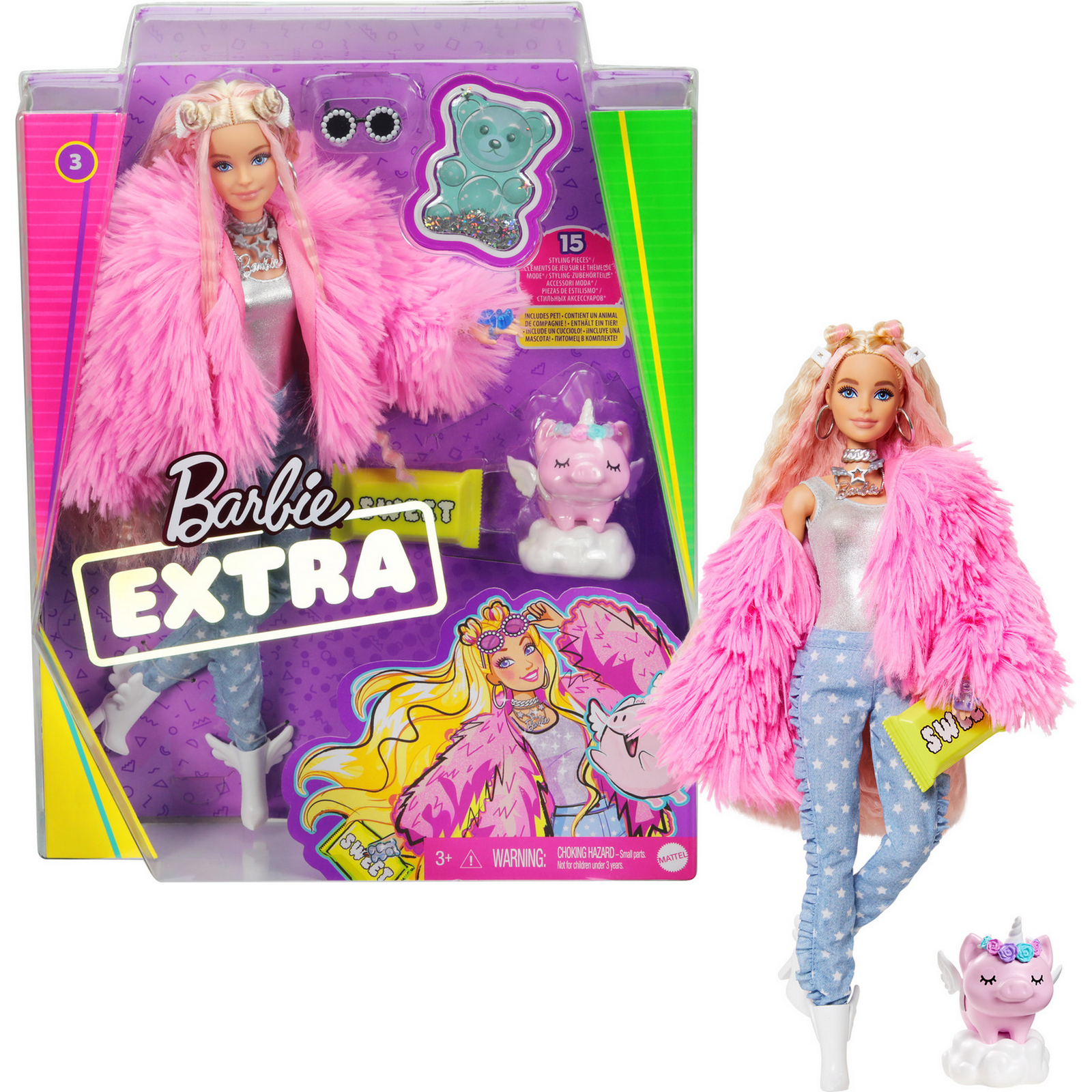 Кукла Barbie Экстра в розовой куртке GRN28 GRN28 - фото 8