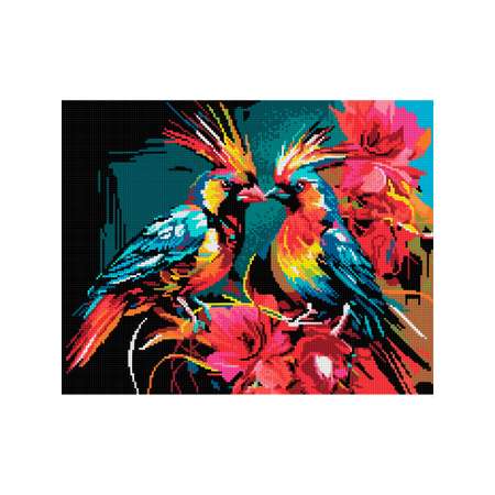 Алмазная мозаика Art on Canvas холст на деревянном подрамнике 40х50 см Яркие пташки