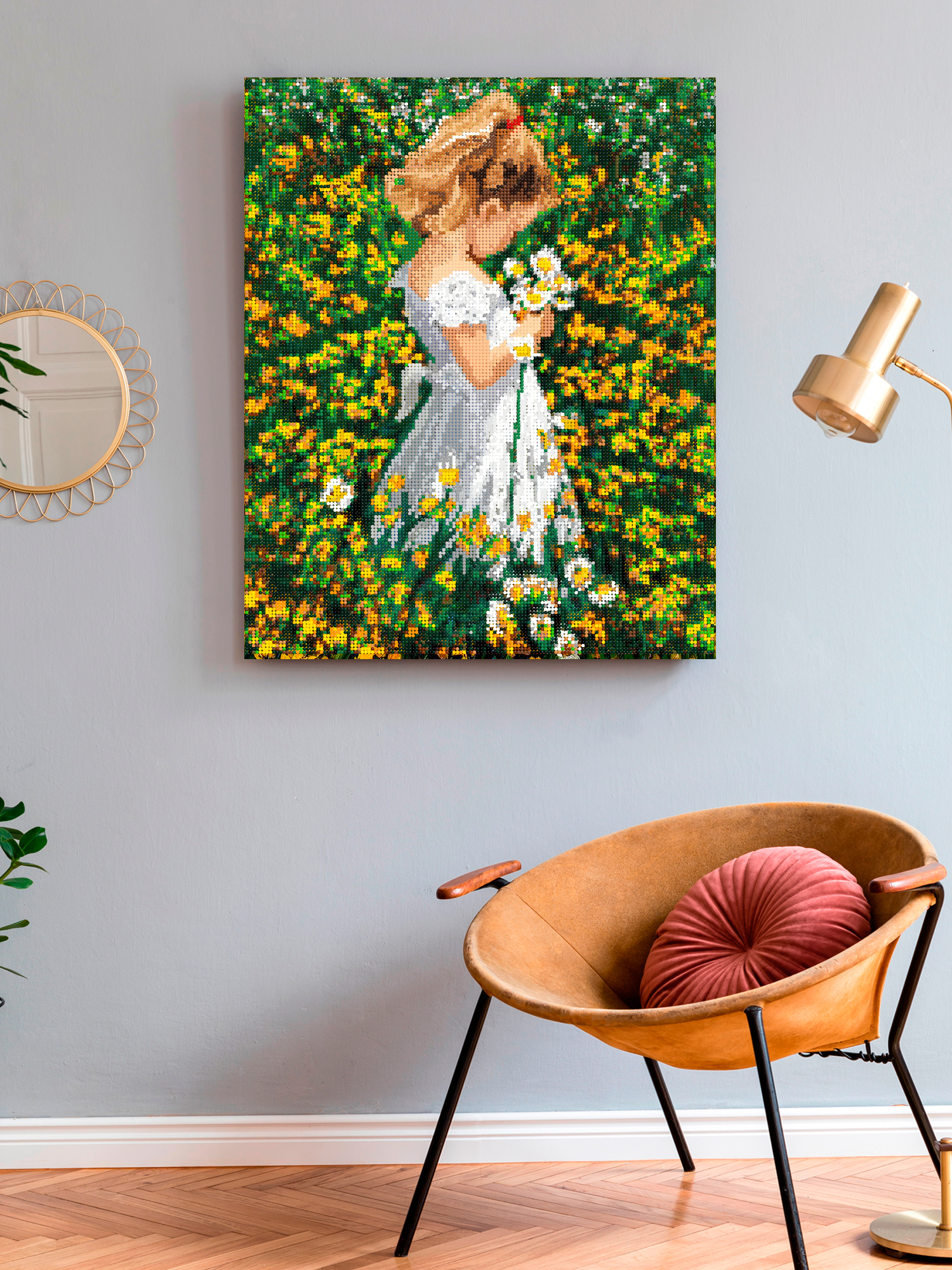 Алмазная мозаика Art on Canvas холст на подрамнике 40х50 см На лугу - фото 3