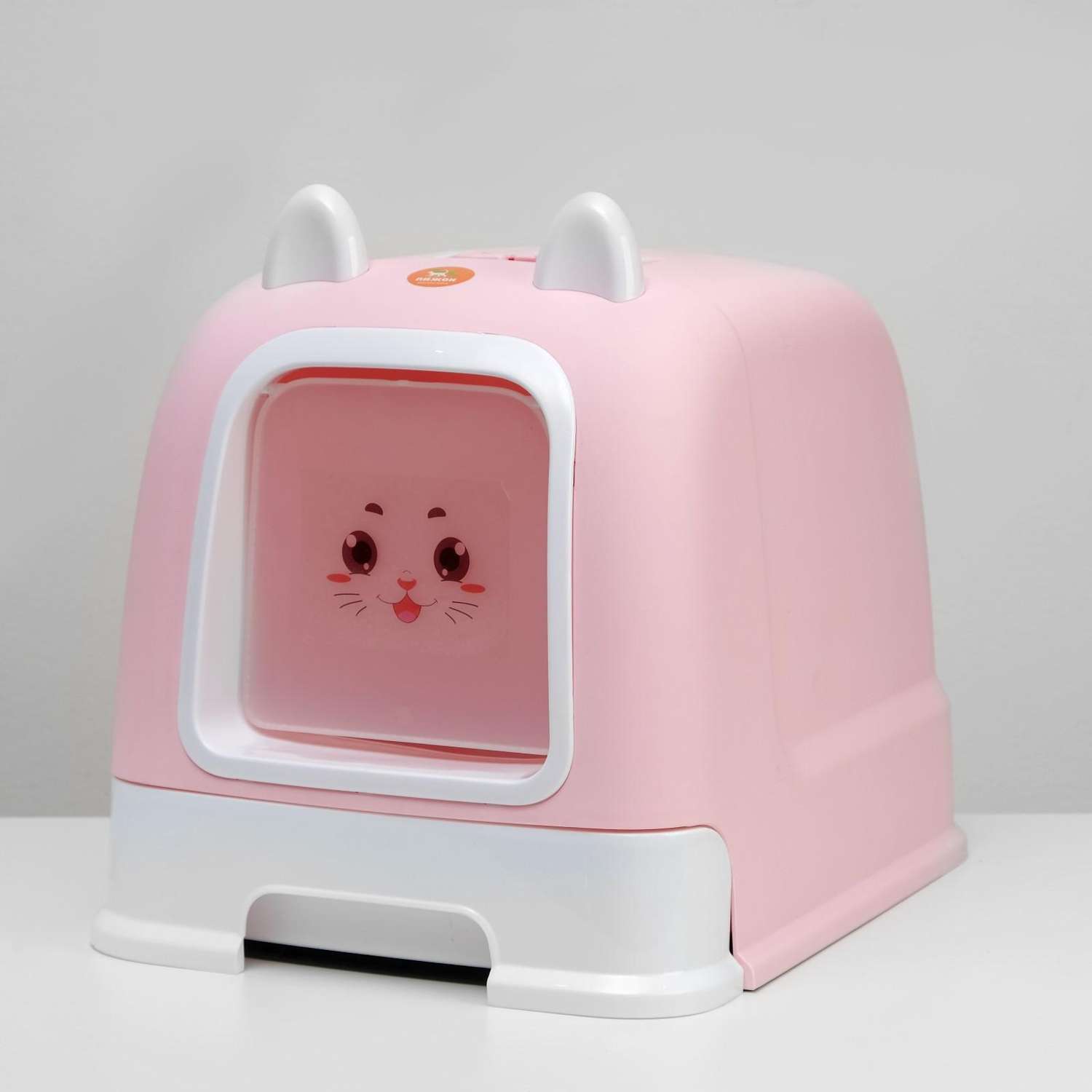 Туалет-домик Пижон с поддоном розовый - фото 2