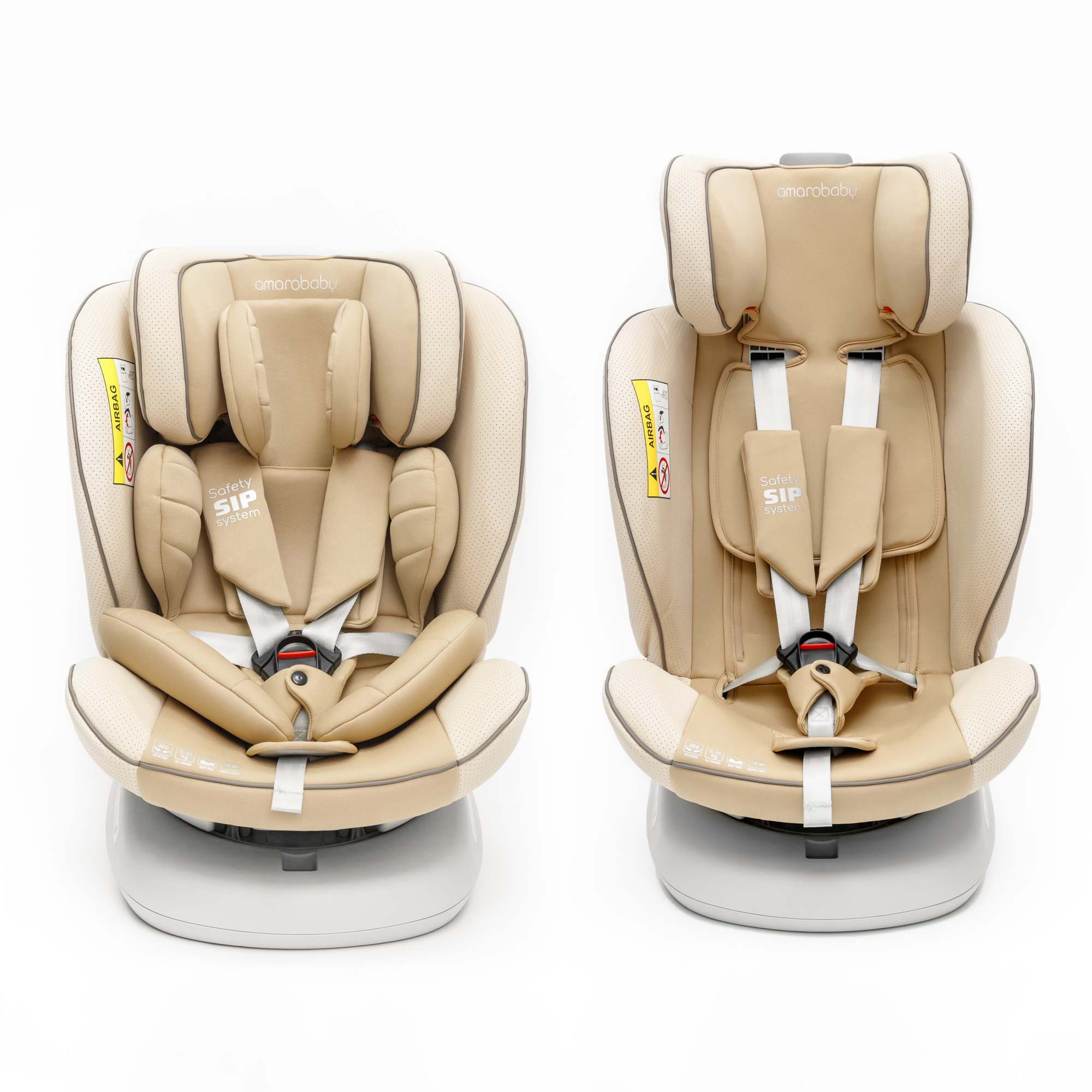 Автокресло Amarobaby Сhampion Isofix класс D группа 0+/1/2/3 Бежевый - фото 20