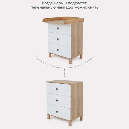 Комод Rant BAMBOO 64 см 3 ящика 102 Cloud White