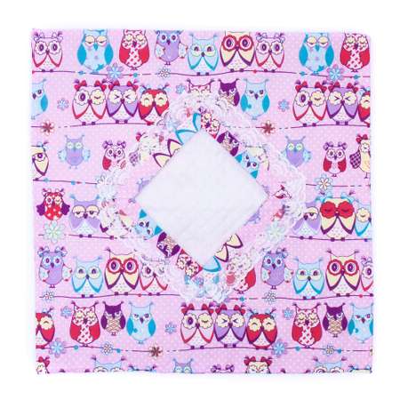 Комплект для пупса Модница 43-48 см: одеяло в пододеяльнике подушка и матрасик розовый-голубой