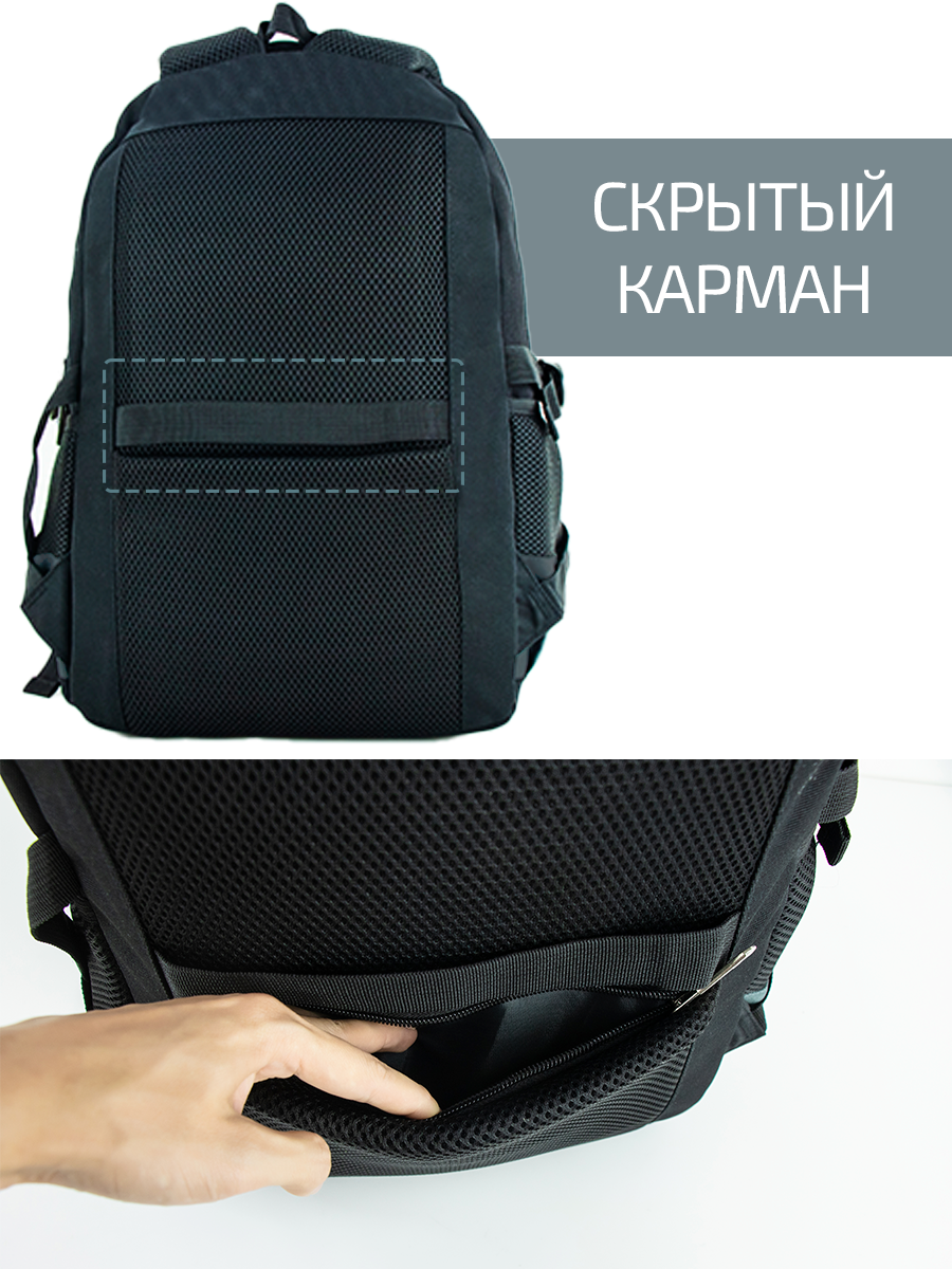 Рюкзак школьный Evoline Серый зеленый EVO-332-41 - фото 5