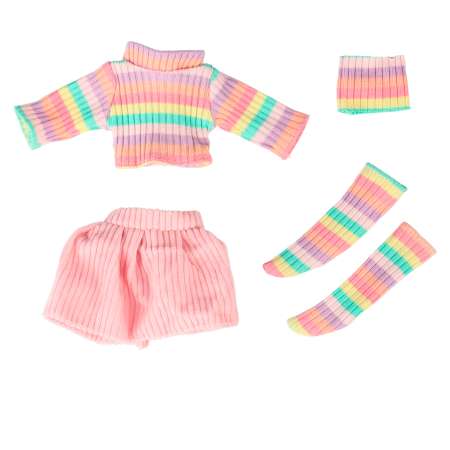 Комплект одежды для куклы Little Mania розовый