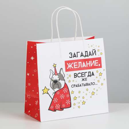 Пакет Дарите Счастье подарочный «Загадай желание». 22×22×11 см