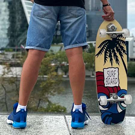 Скейтборд Street Hit деревянный SurfSkate SURFBOARD со светящимися колесами