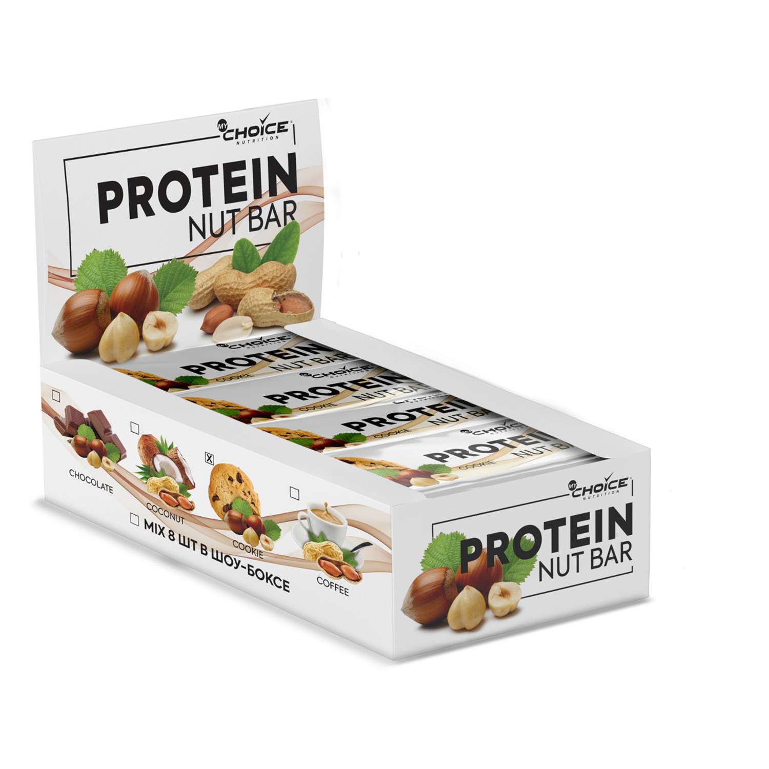 Изделия кондитерские MyChoice Nutrition Protein Nut Bar батончики печенье 20шт*40г - фото 1