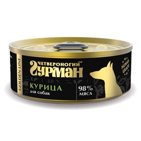 Корм для собак Четвероногий Гурман 100г Golden курица натуральная в желе