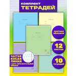 Тетрадь Prof-Press косая линейка 10 шт.