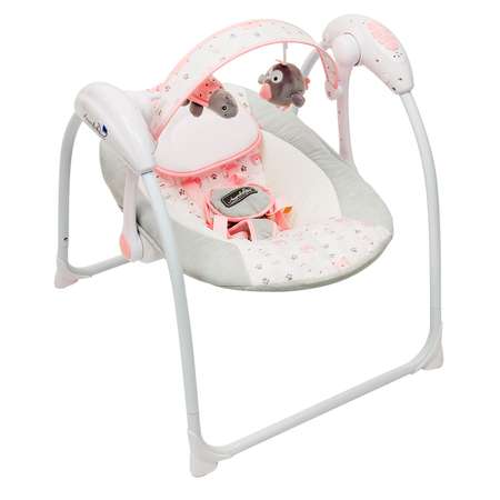 Электрокачели Amarobaby Swinging Baby Cеро-розовый