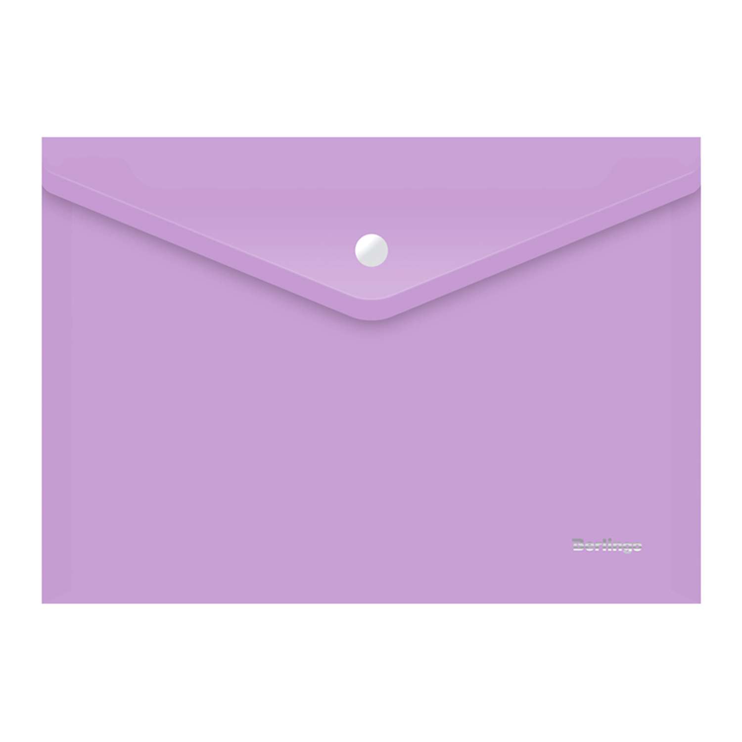 Папка-конверт на кнопке BERLINGO Starlight А4 180 мкм прозрачная фиолетовая набор 10 шт - фото 2