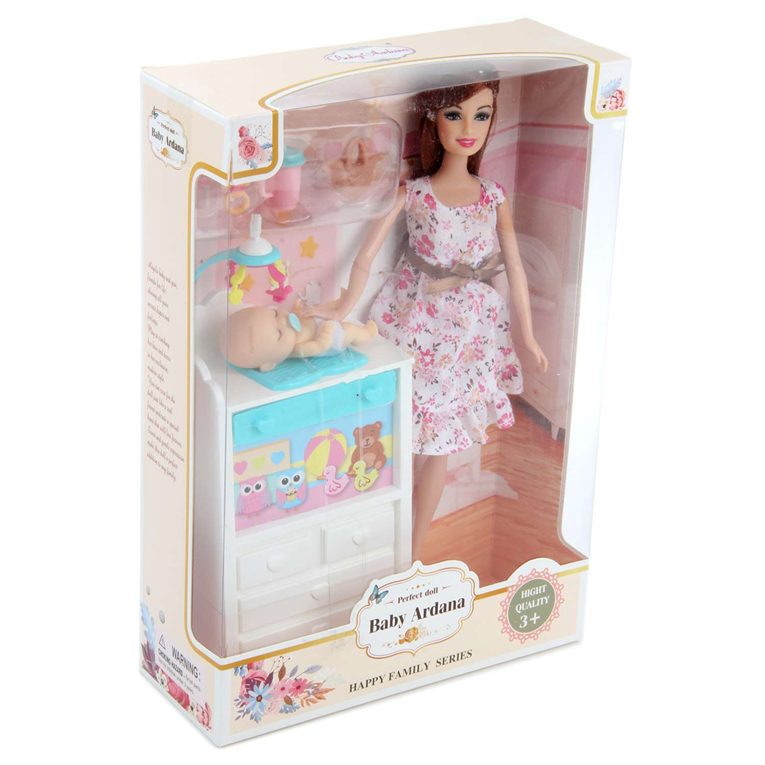 Кукла модель Барби Veld Co с ребенком и коляской 117892 - фото 6