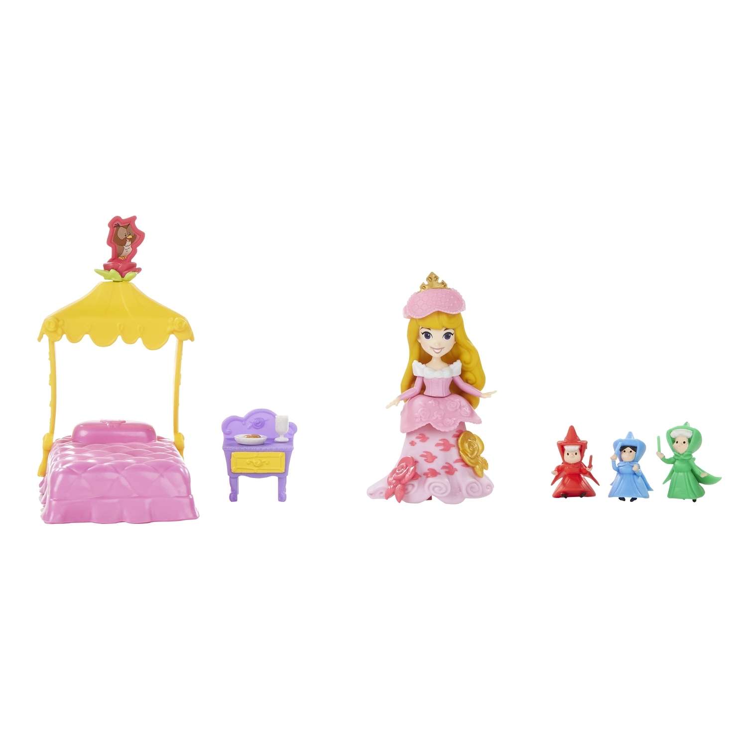 Игровой набор Princess маленькая кукла Принцесса и спальня Авроры B5342EU40 B5341EU4 - фото 1