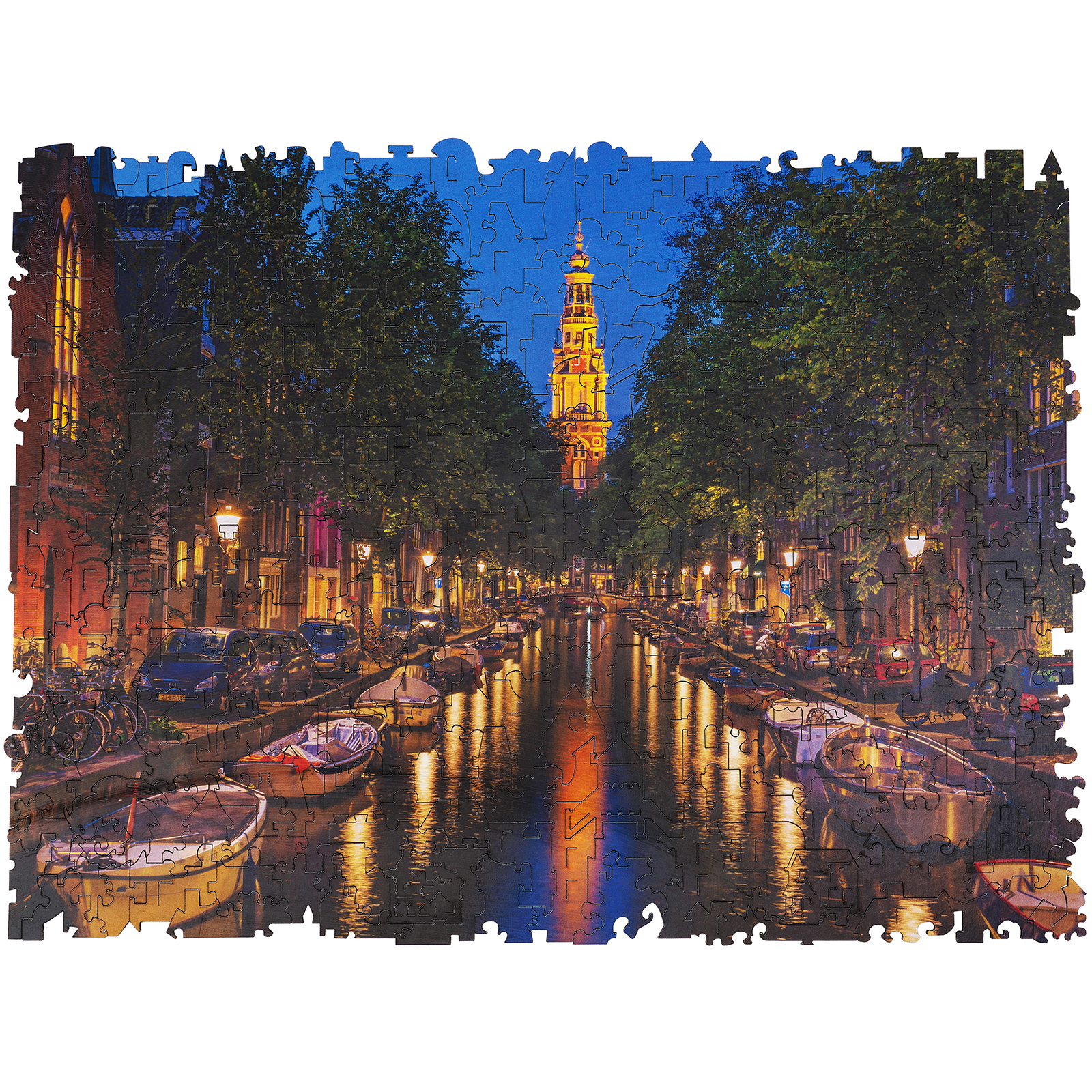 Пазл деревянный UNIDRAGON Вечерний Амстердам 31x23 см 250 деталей - фото 1