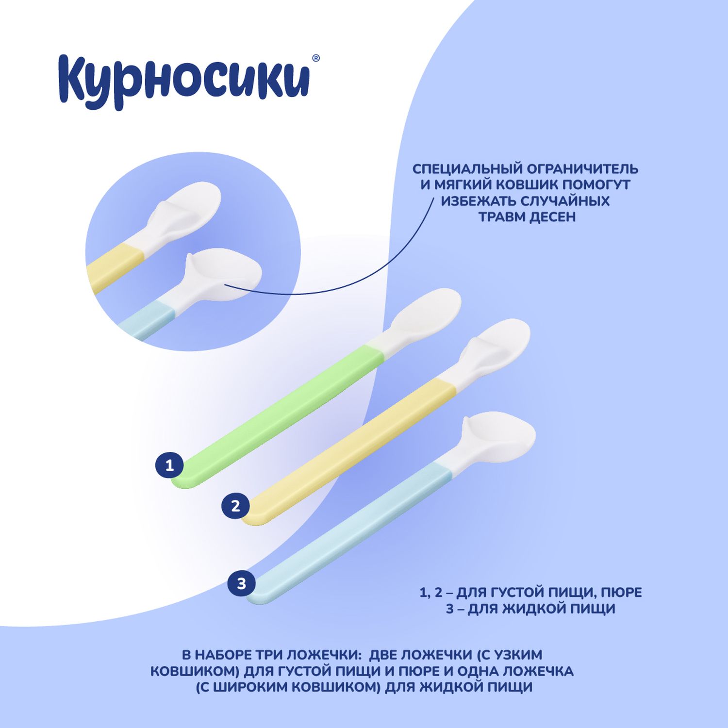 Набор ложечек для прикорма Курносики 3шт 17439 - фото 3