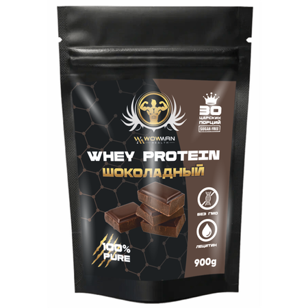 Протеин сывороточный WowMan Whey Protein WMNN1042 для набора мышечной массы 900г 30 порций Вкус шоколад