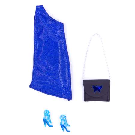 Вечернее платье Модница для куклы 29 см 1407 синий
