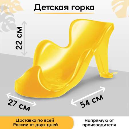 Горка для купания elfplast детская защита желтый