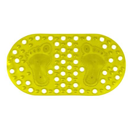Коврик FOVERO для ванной SPA прозрачный Следы 65х34 см желтый