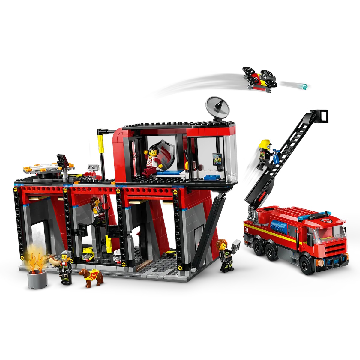 LEGO City Feuerwehrstation mit Drehleiterfahrzeug 60414