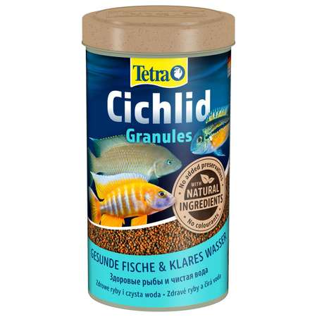 Корм дял рыб Tetra Cichlid Granules всех видов цихлид в гранулах 500мл