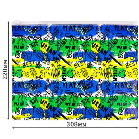 Папка-конверт Prof-Press на молнии А4 180 мкм Urban в спайке 3 штуки