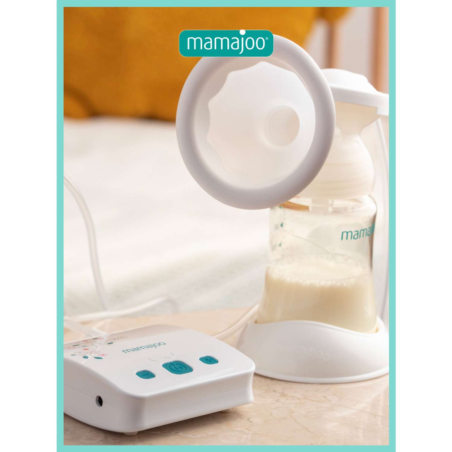 Молокоотсос Mamajoo электрический двойной с контейнерами для хранения молока 150 мл и 250 мл - фото 3