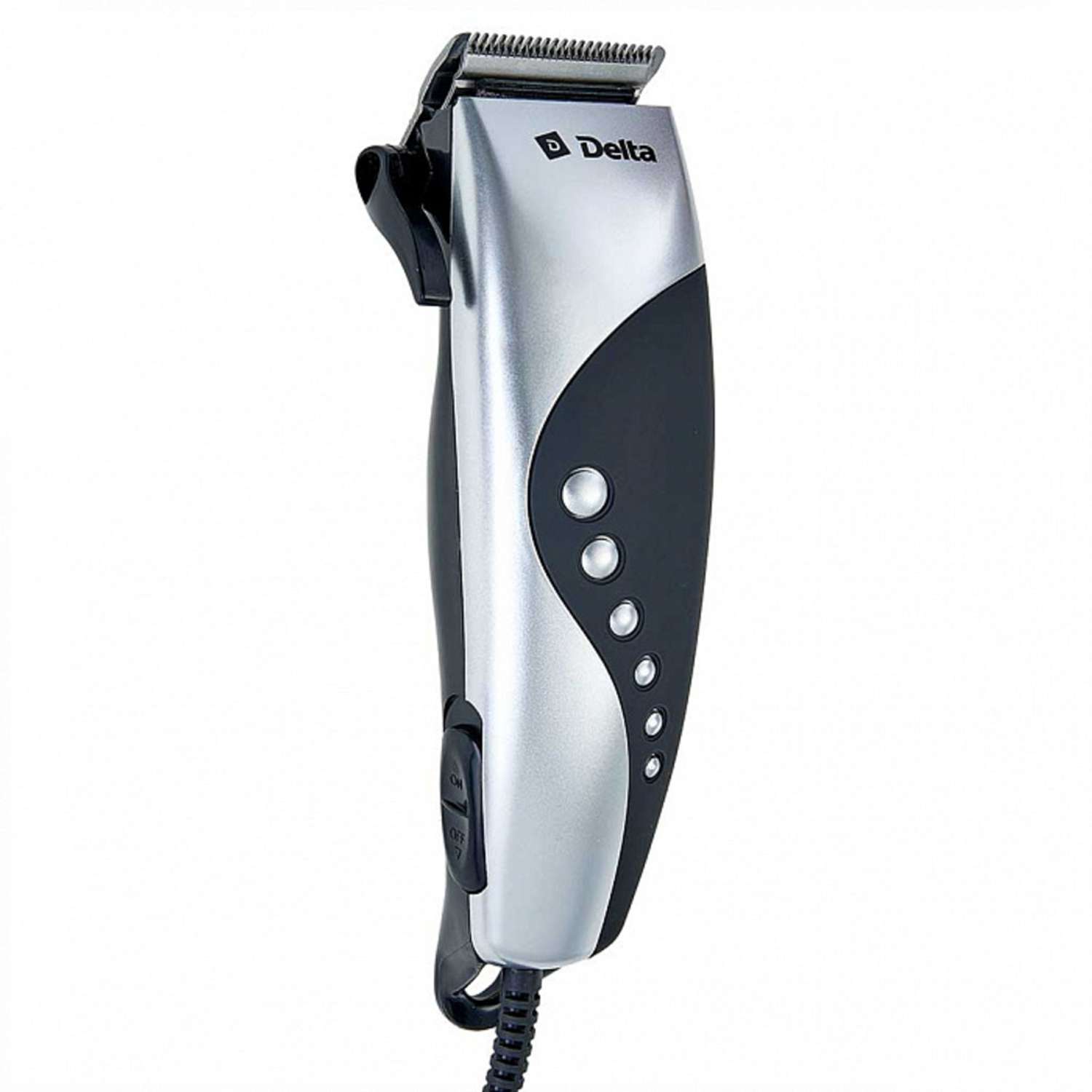 Машинка для стрижки волос Delta DL-4049 серебристый 10Вт 4 съемных гребня - фото 1