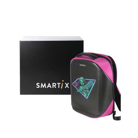 Рюкзак с экраном SMARTIX LED 4S PLUS Power Bank в комплекте. Розовый