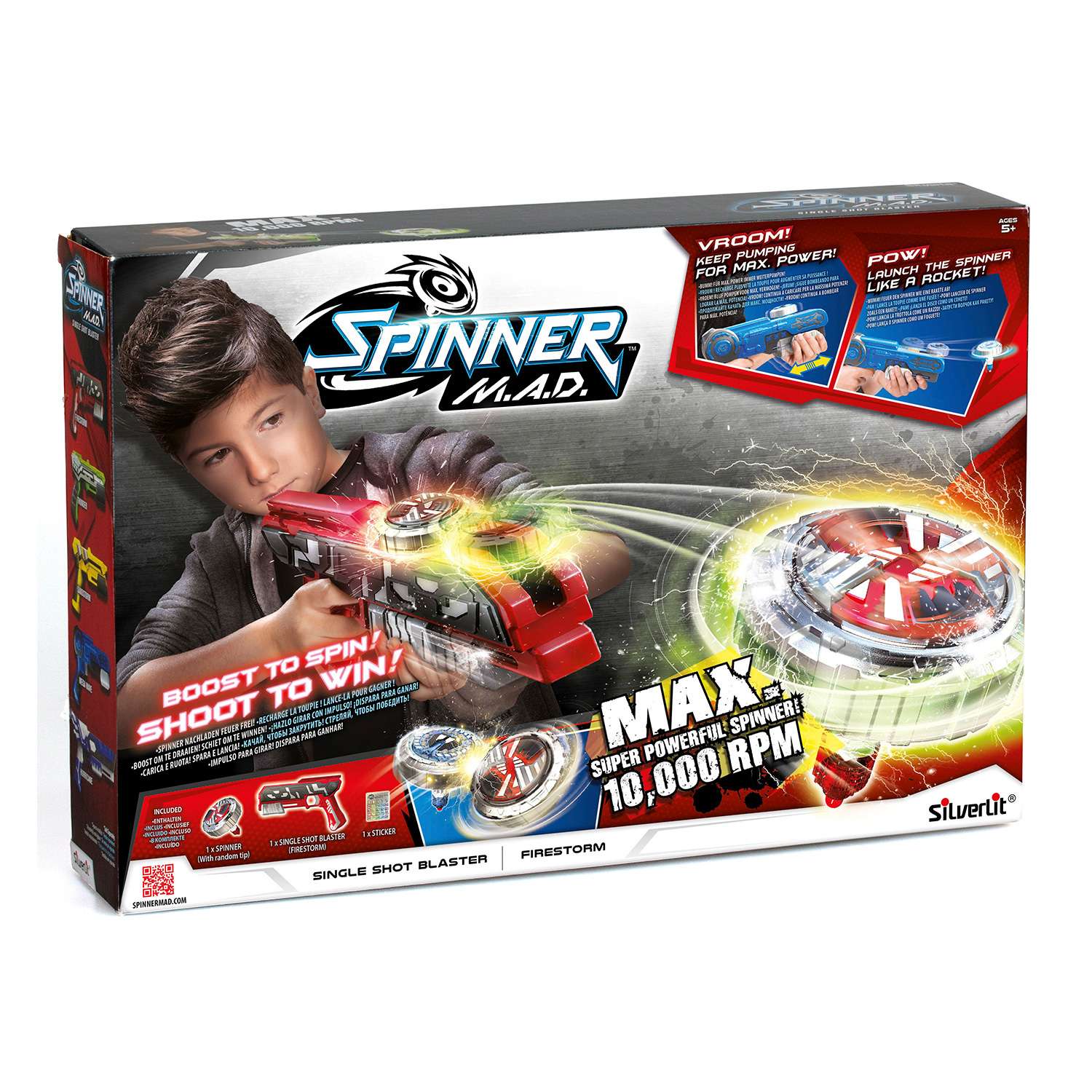 Бластер Spinner Mad одиночный Красный 86301 - фото 2