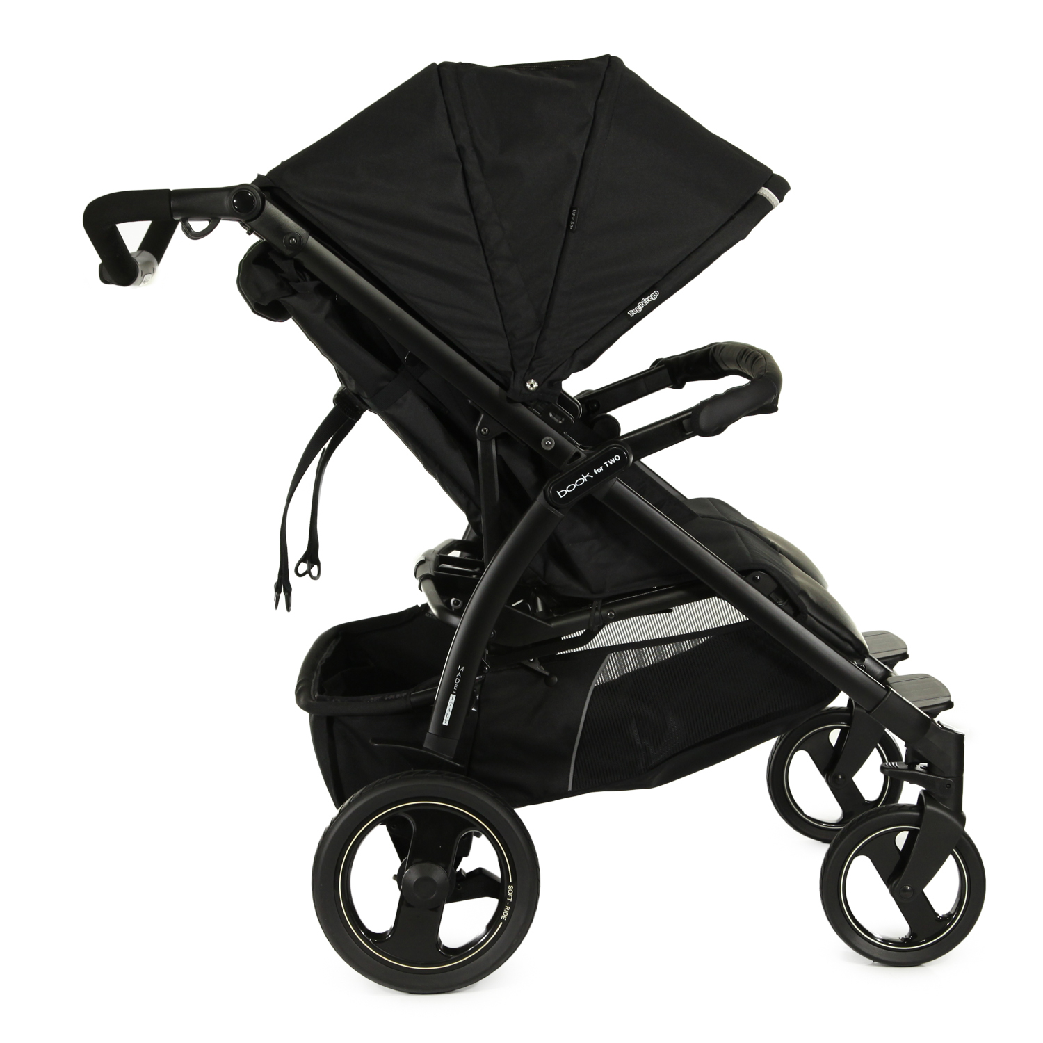 Коляска прогулочная для близнецов Peg-Perego Book For Two Classic Black - фото 5