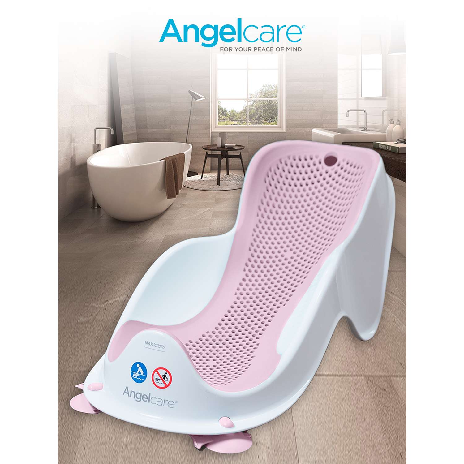 Горка для купания ANGELCARE Bath Support Mini светло-розовая - фото 3