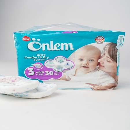 Подгузники Onlem Ultra Comfort Dry System для детей 3 4-9 кг 30 шт