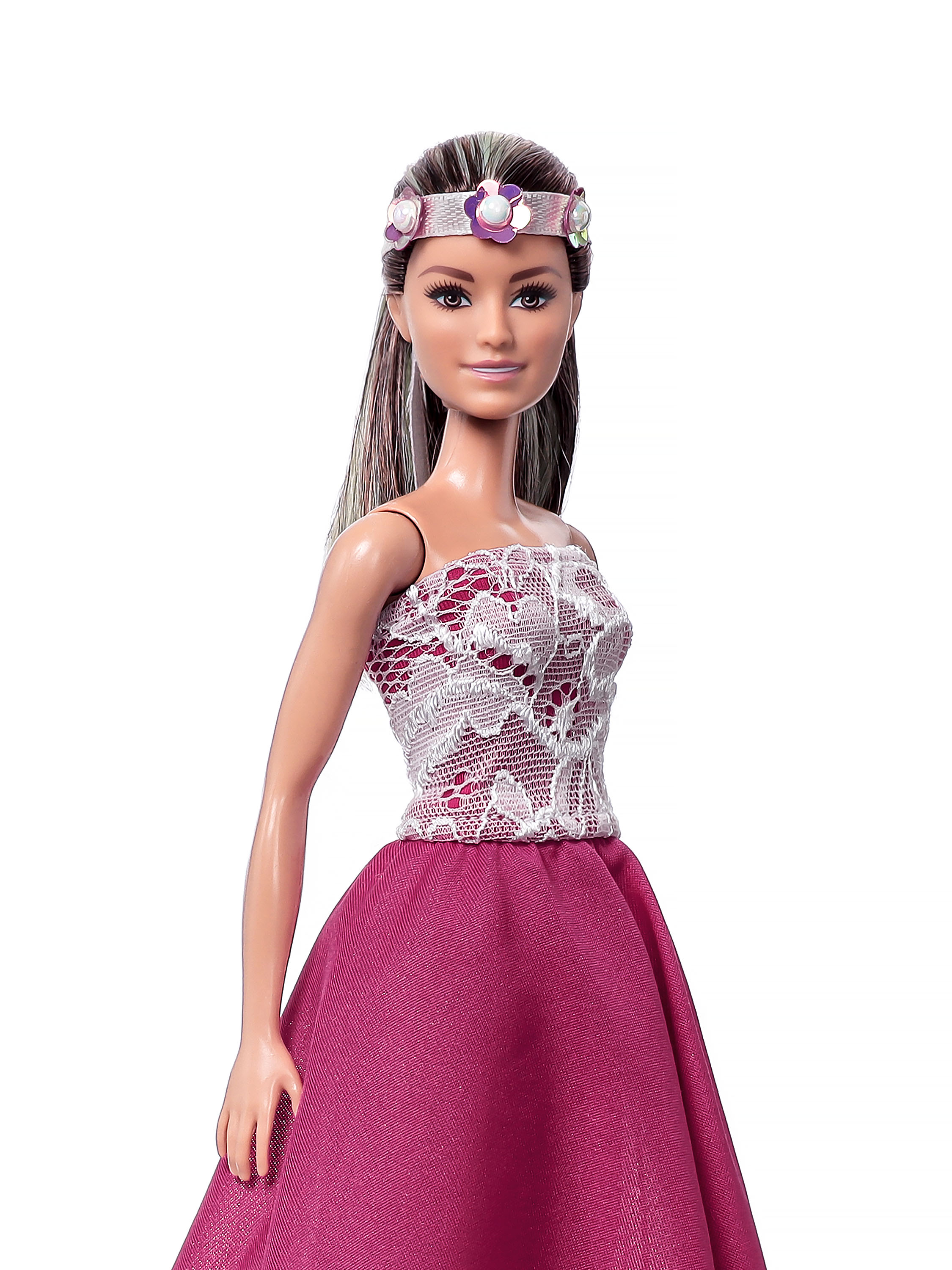 Комплект русалки одежда для кукол Barbie VIANA фуксия белый и розовый 11.395.9.4v - фото 5