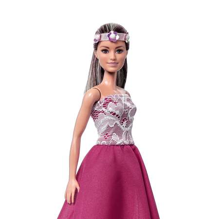 Комплект русалки одежда для кукол Barbie VIANA фуксия белый и розовый