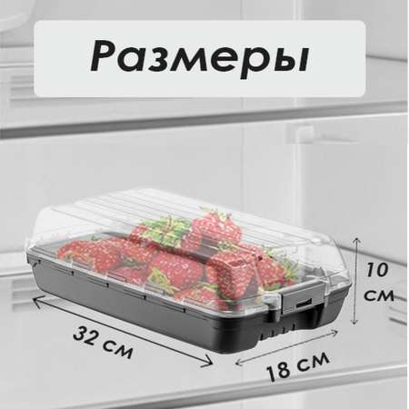 Контейнер для холодильника Дунья Догуш пластик Черный 4 шт